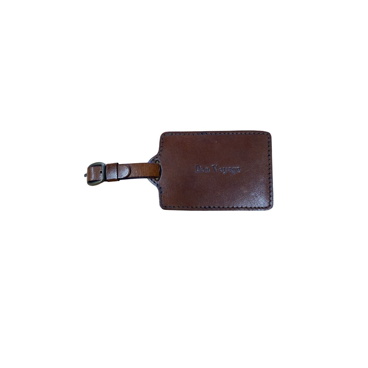 Personalised Seconds - Conker Brown Leather Luggage Tag
