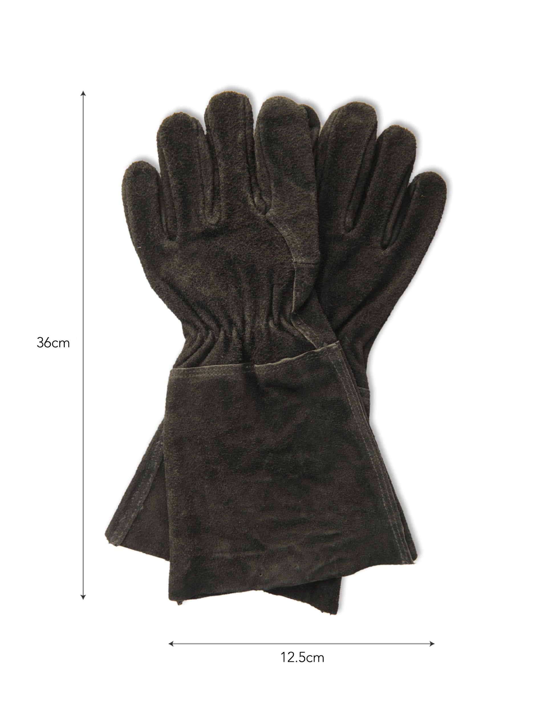 Suede Gauntlet Gloves - Black