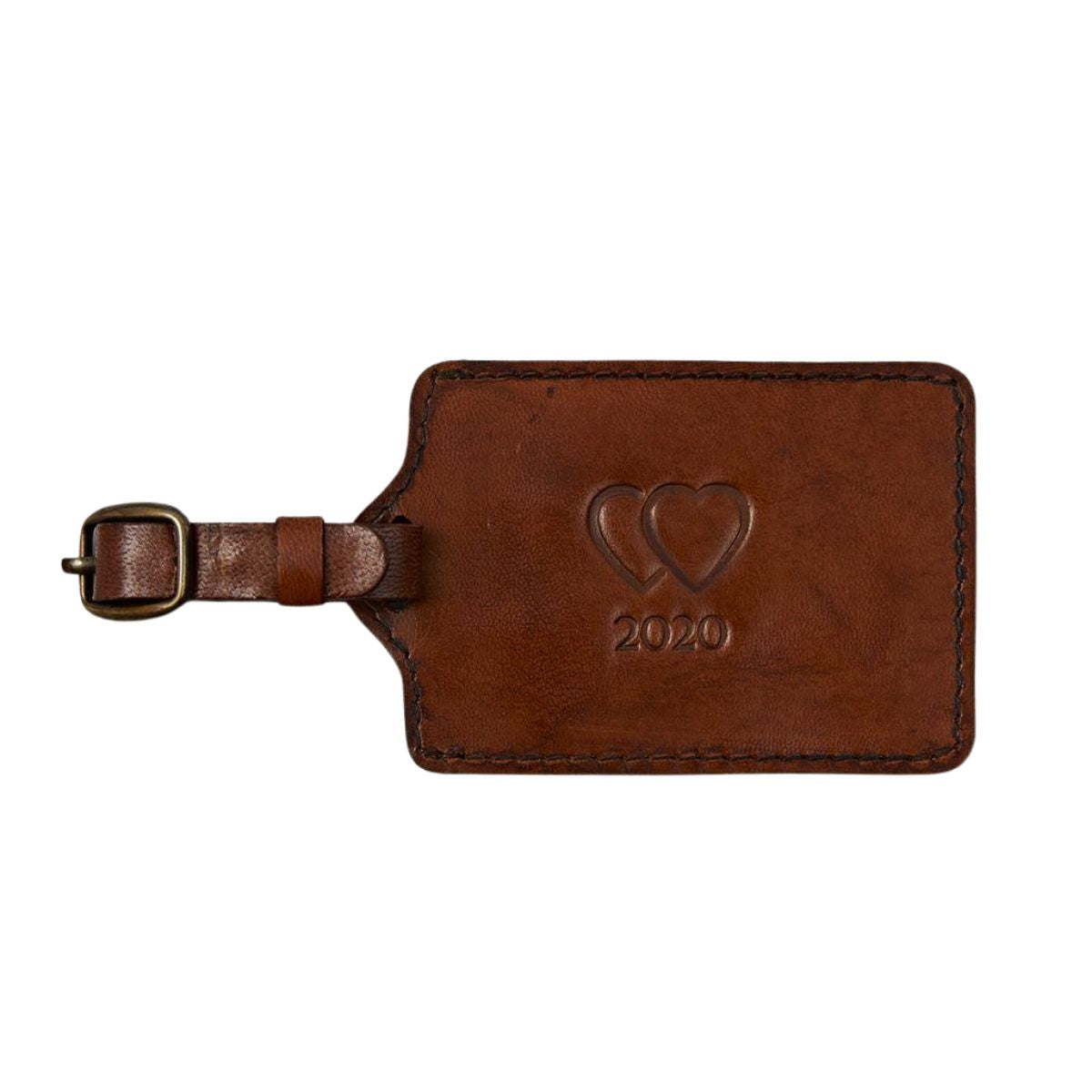 Personalised Seconds - Conker Brown Leather Luggage Tag