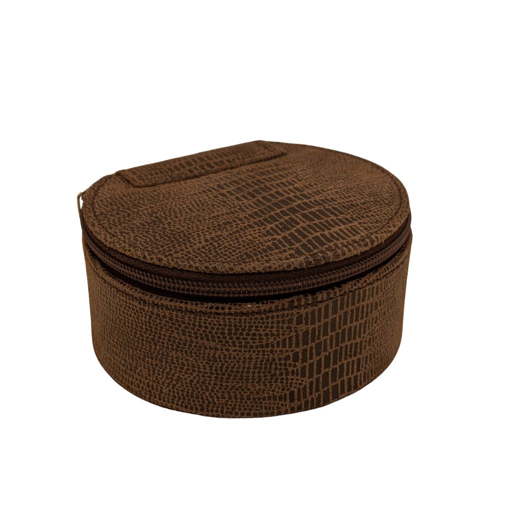 Special Purchase - Chocolate Croc Leather Travel Trinket Box
