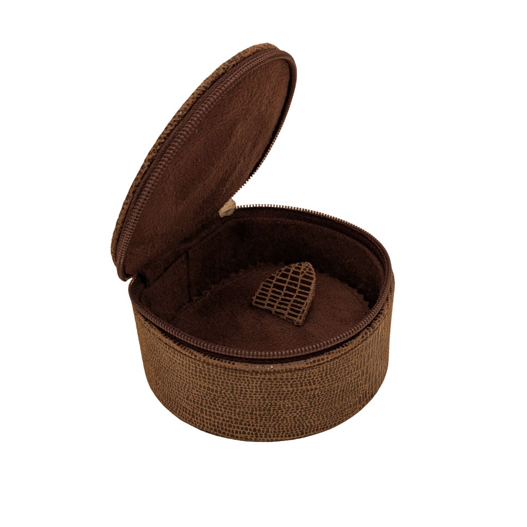 Special Purchase - Chocolate Croc Leather Travel Trinket Box