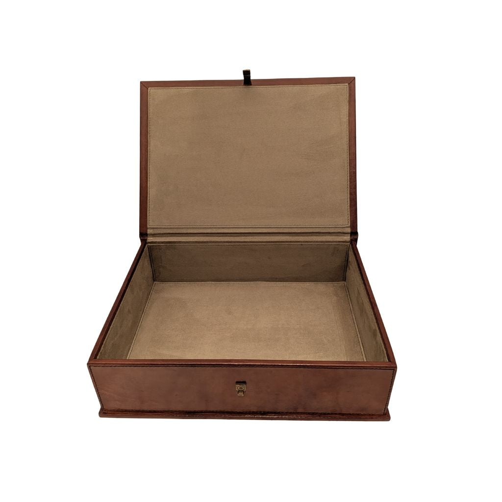 Seconds Deep Box FIle with brass clasp open