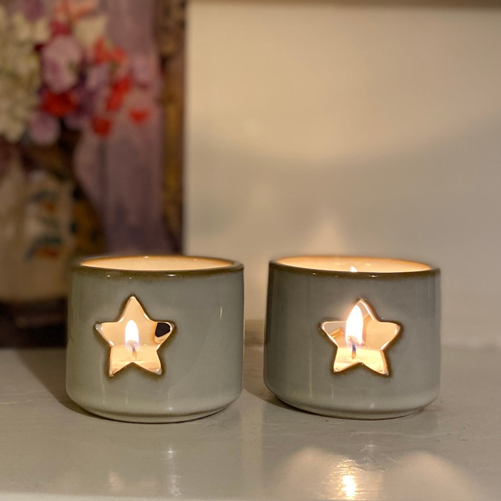 Ithaca Star Tealight Holders Set of 2