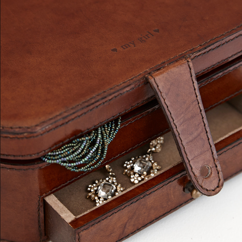 Leather Vintage Style Jewellery Box