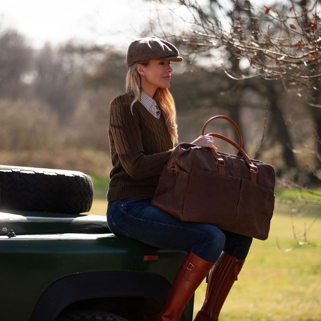Waxed Canvs Weekend Bag Brown
