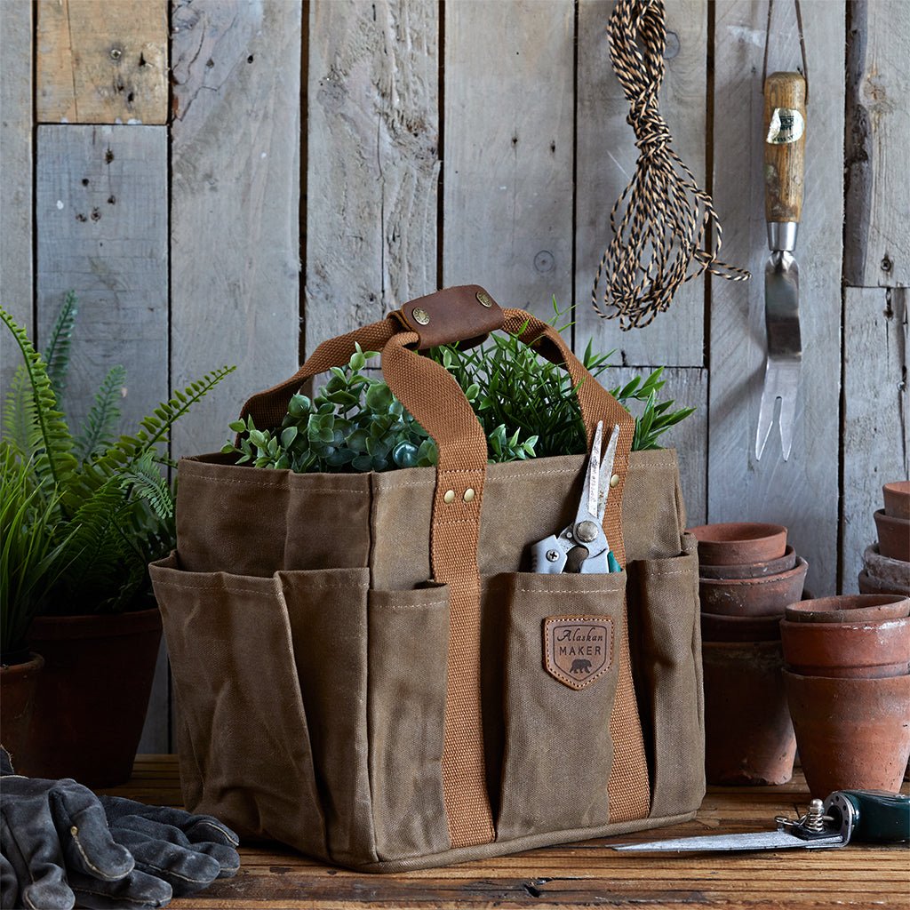 Brown Waxed Canvas Gardening Bag - Life of Riley