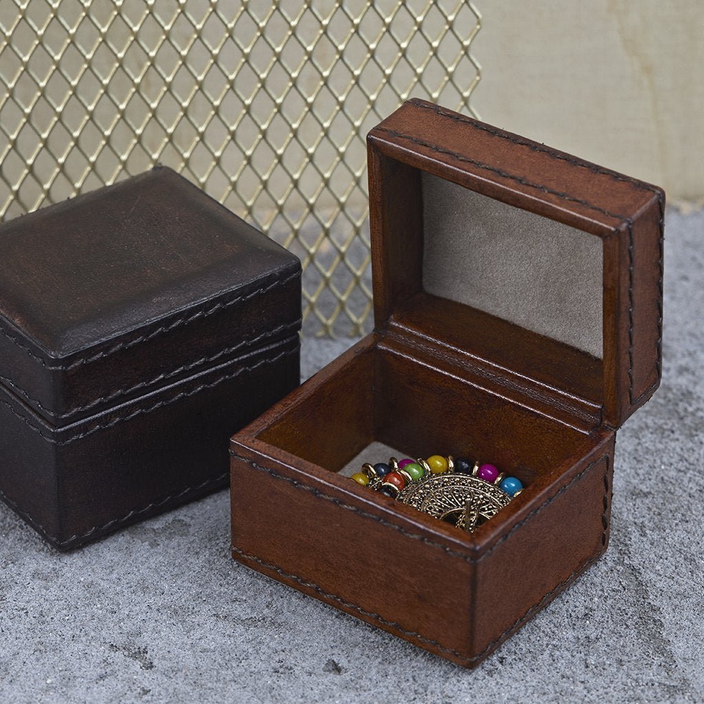 Leather Tiny Oblong Trinket Gift Box - Life of Riley