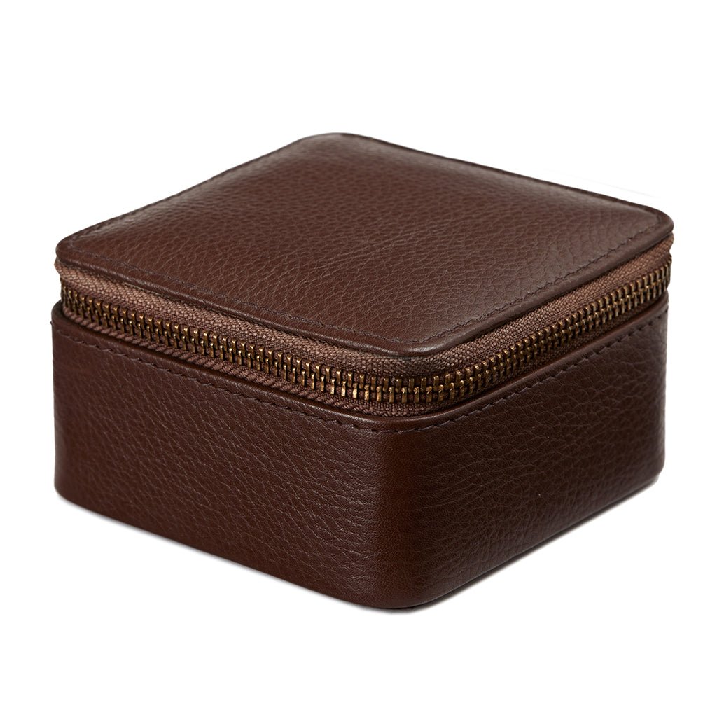 Leather Travel Jewellery Case - Square - Life of Riley