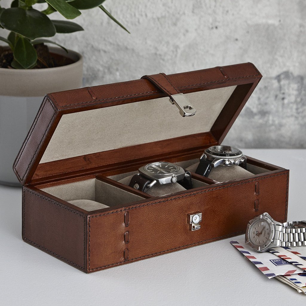 Leather Watch Box For Three - Life of Riley