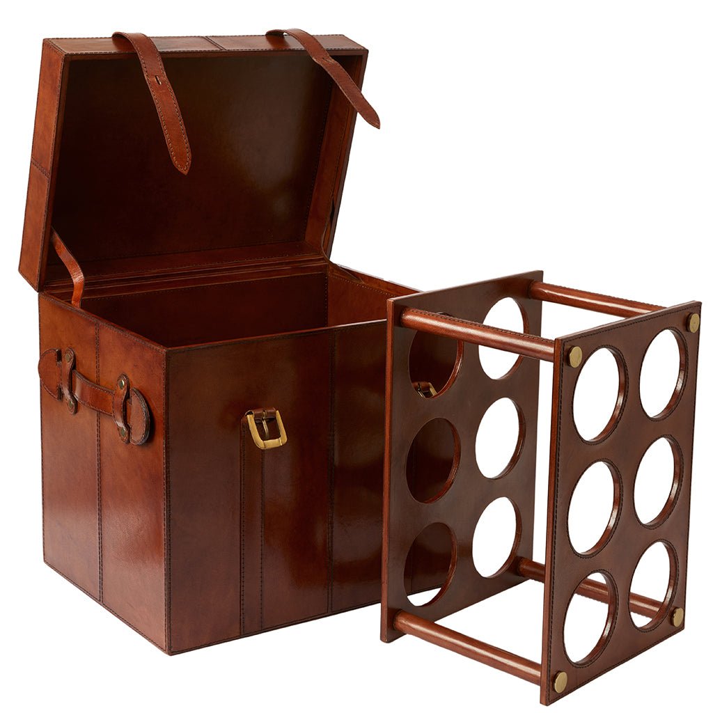 Leather Wine Bottle Trunk - Life of Riley