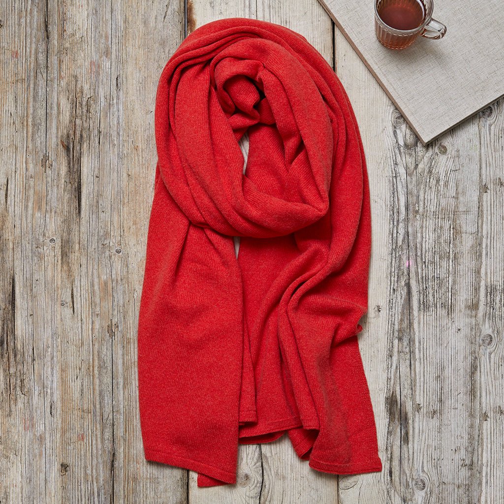 Merino Wool Wrap In Coral - Life of Riley