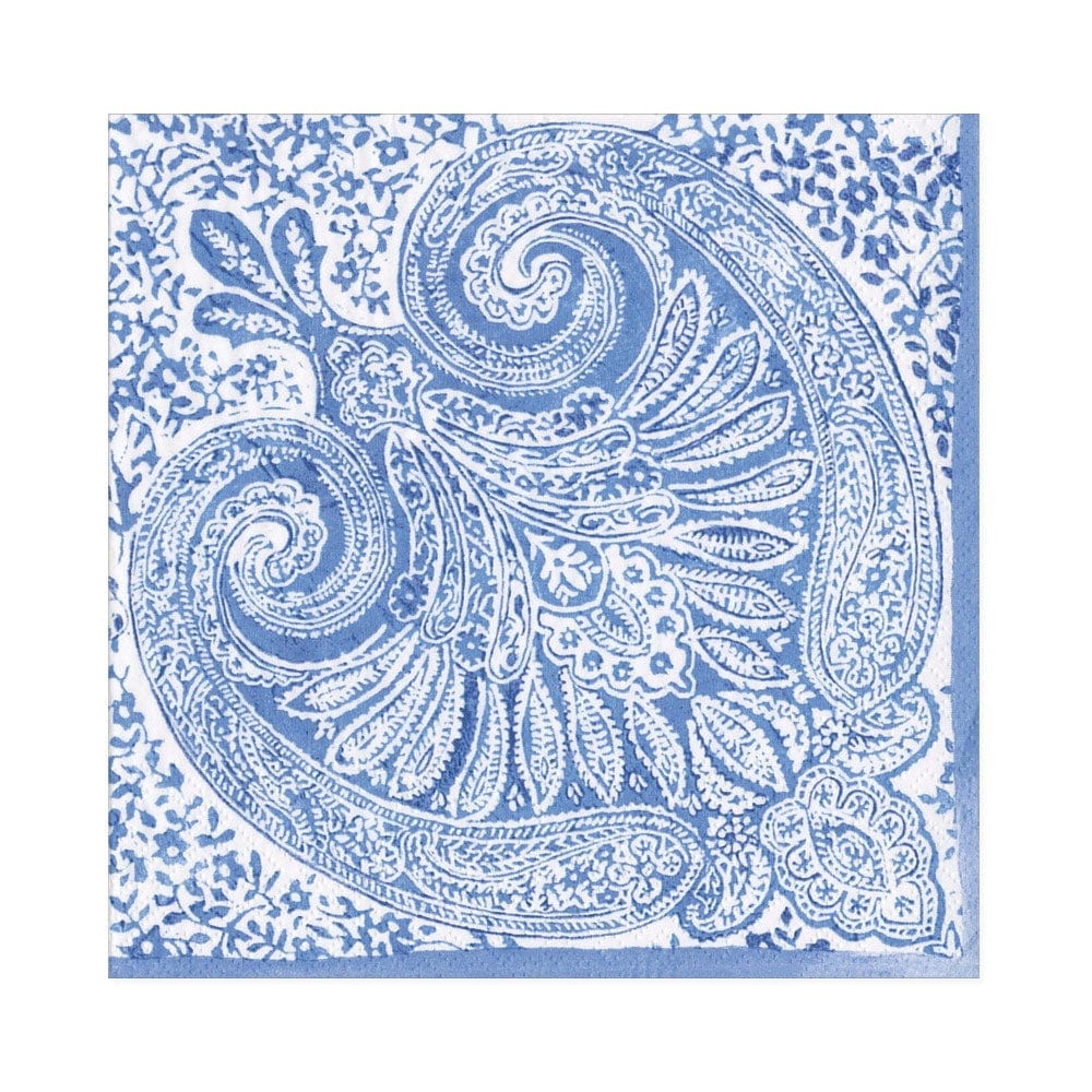 Paper Napkins - Blue Paisley Medallion - Life of Riley