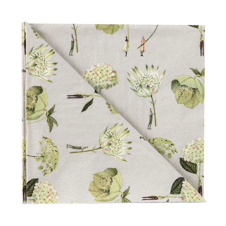 Paper Napkins - In Bloom Green Flowers - Life of Riley