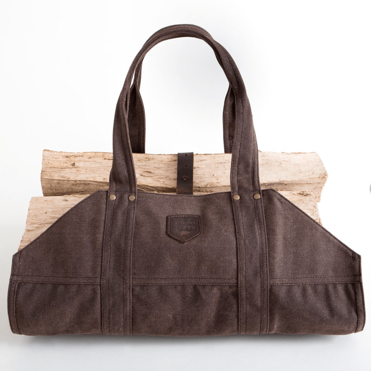 Waxed Canvas & Leather Strap Log Carrier - Life of Riley