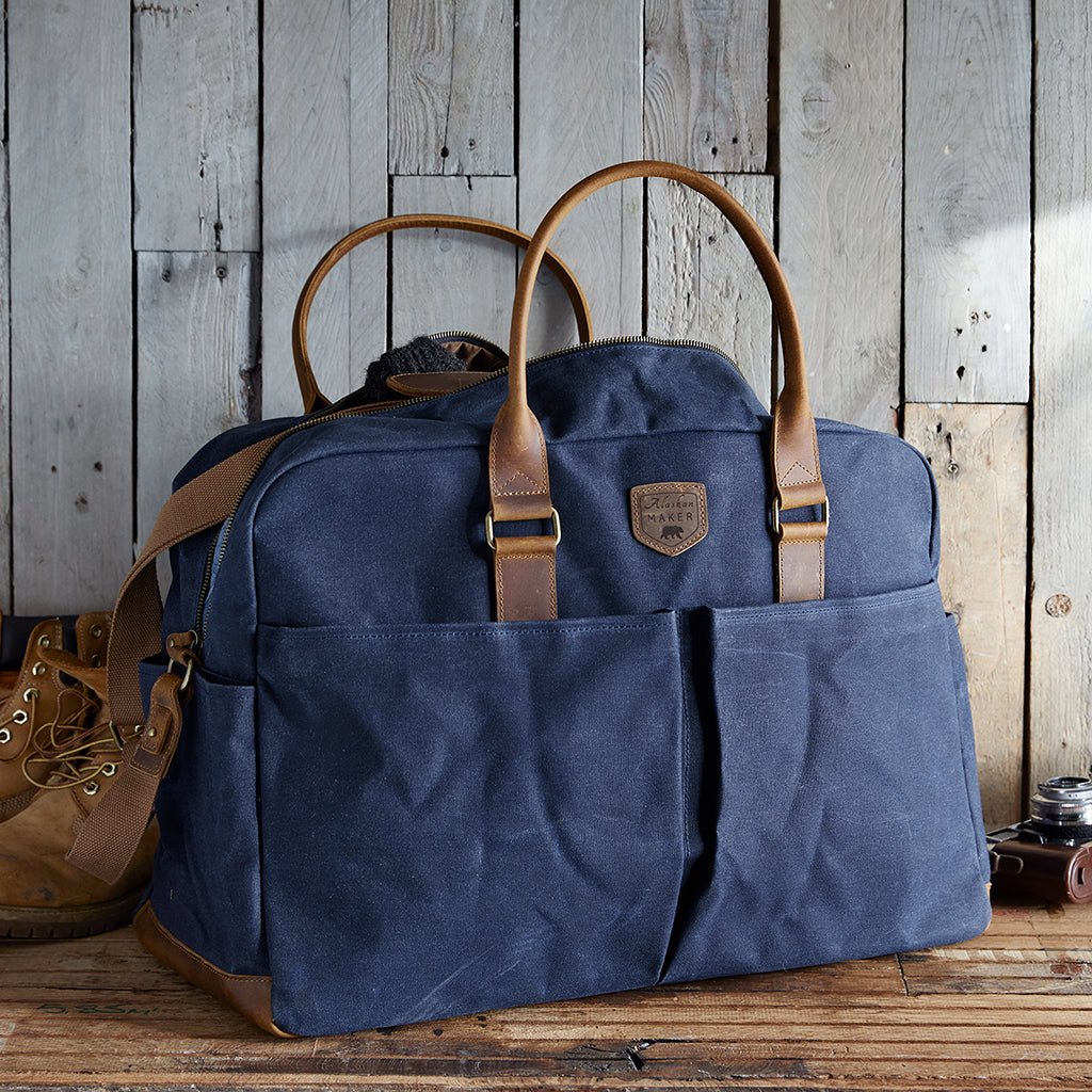 Waxed Canvas & Leather Weekend Bag - Life of Riley