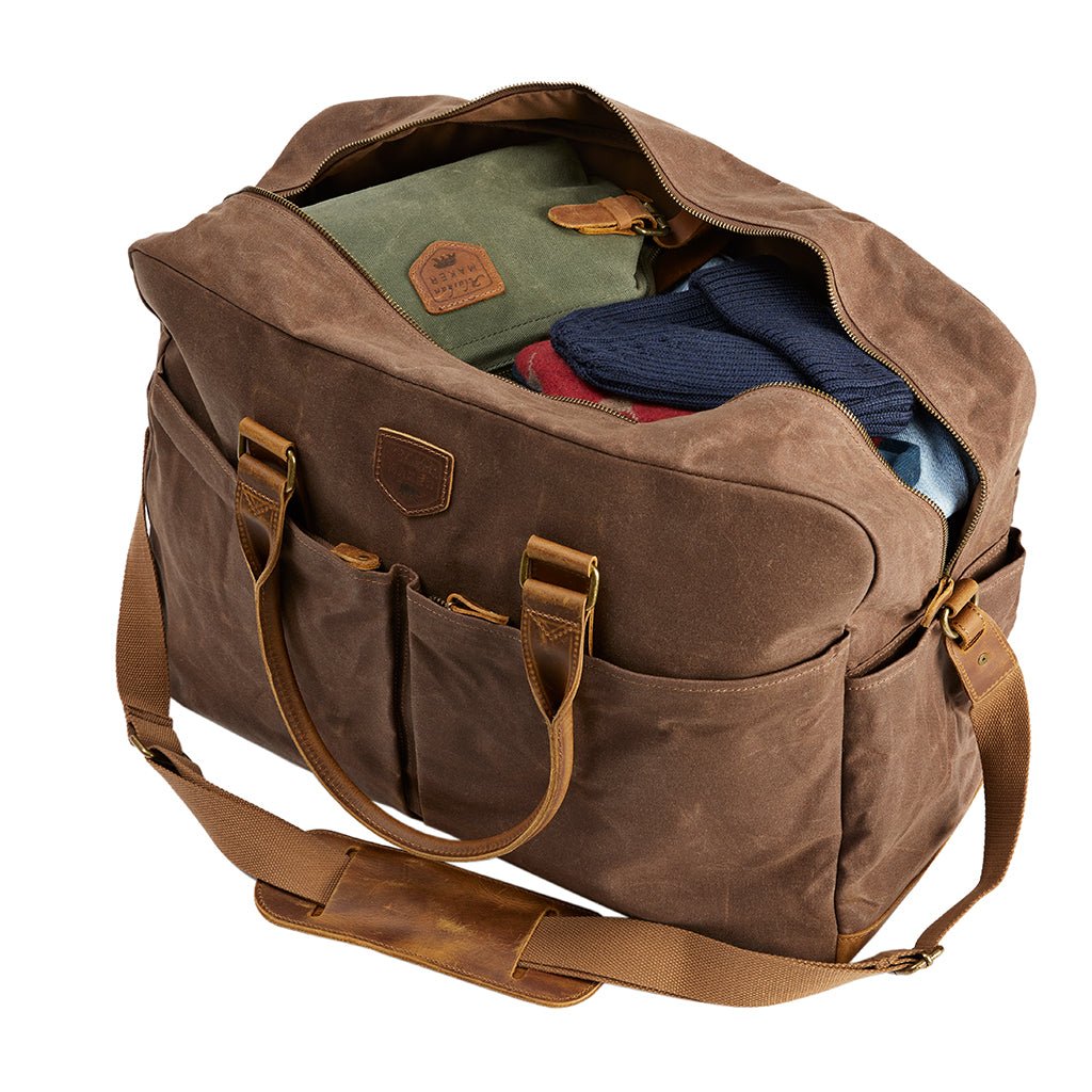 Waxed Canvas & Leather Weekend Bag - Life of Riley