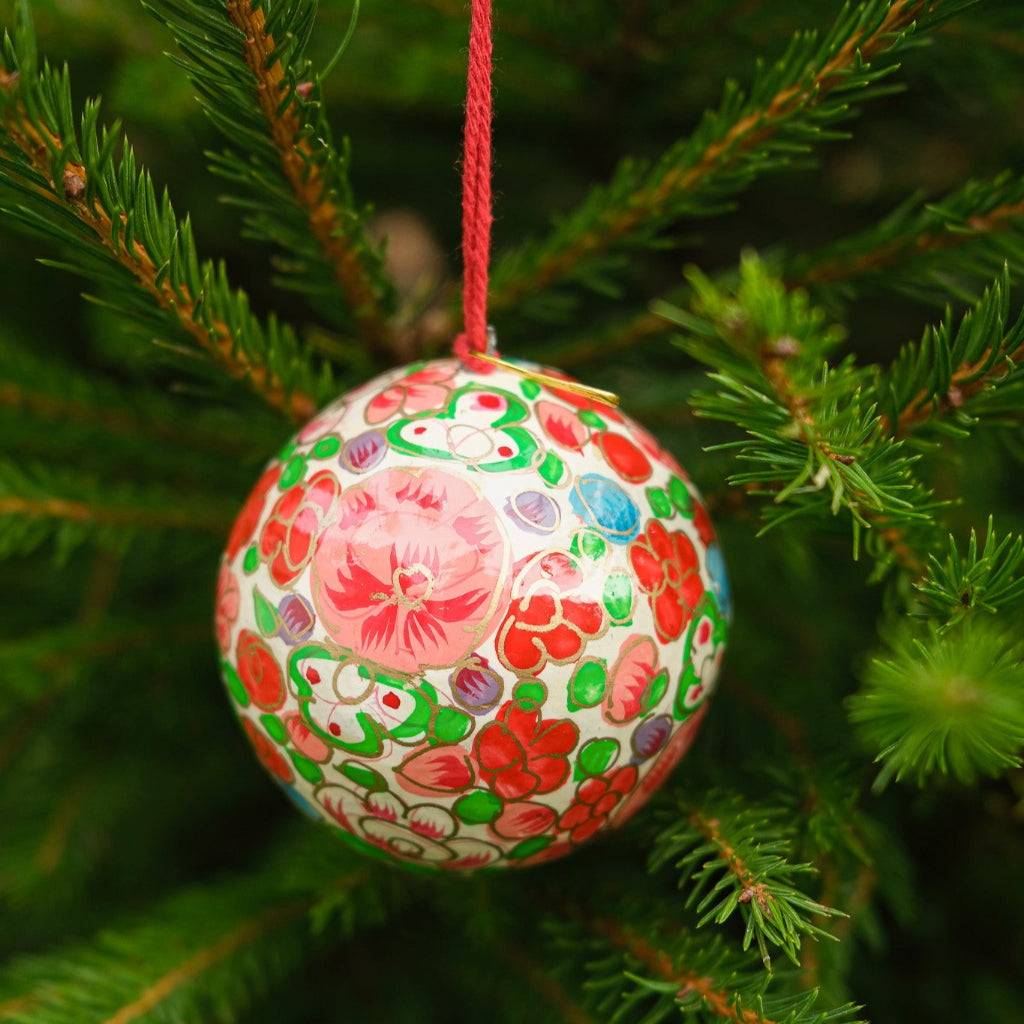 Bauble  - Crimson Flowers