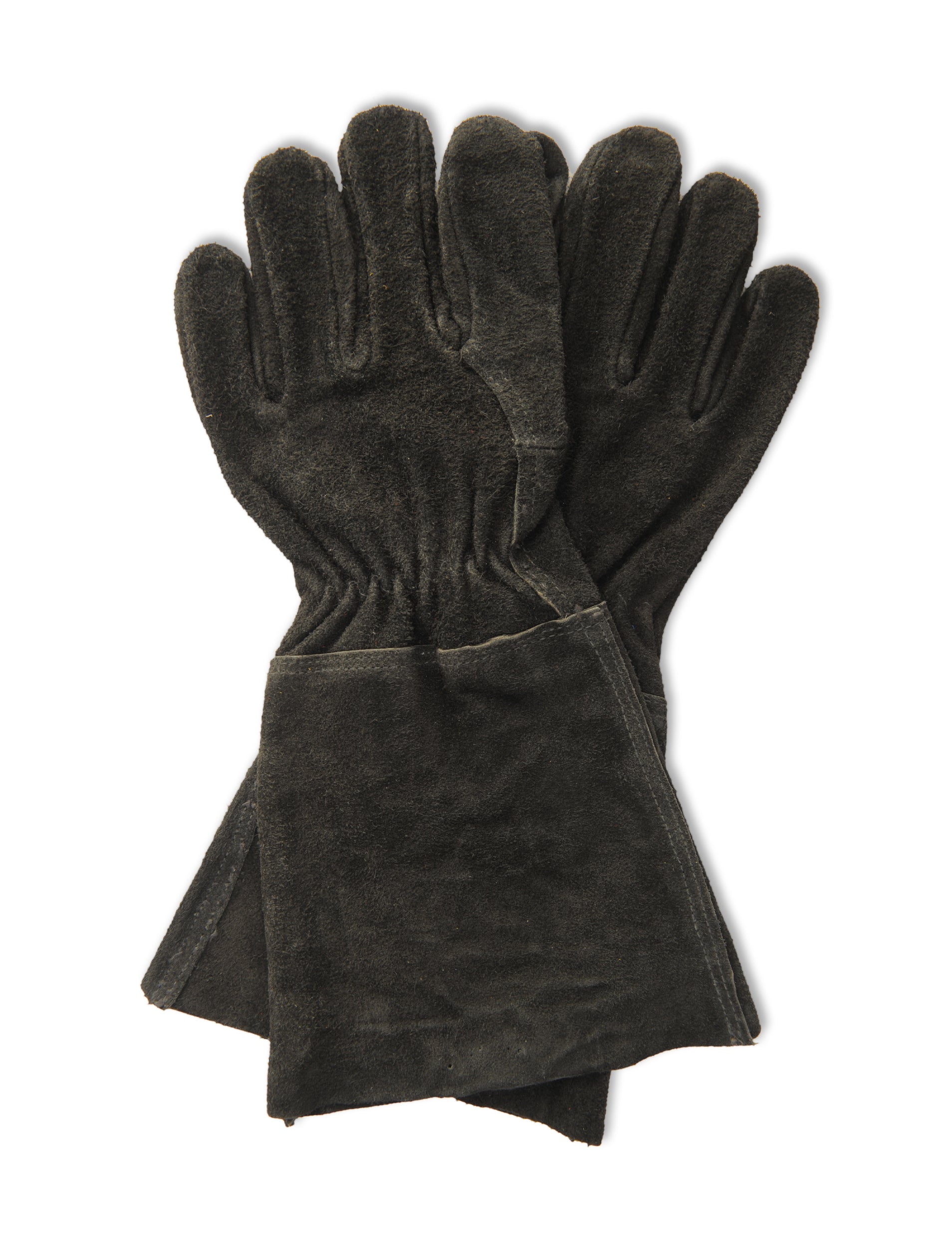 Suede Gauntlet Gloves - Black