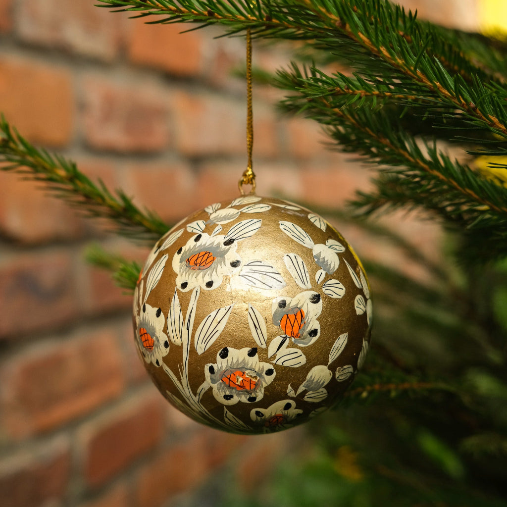 Gold and White Bauble