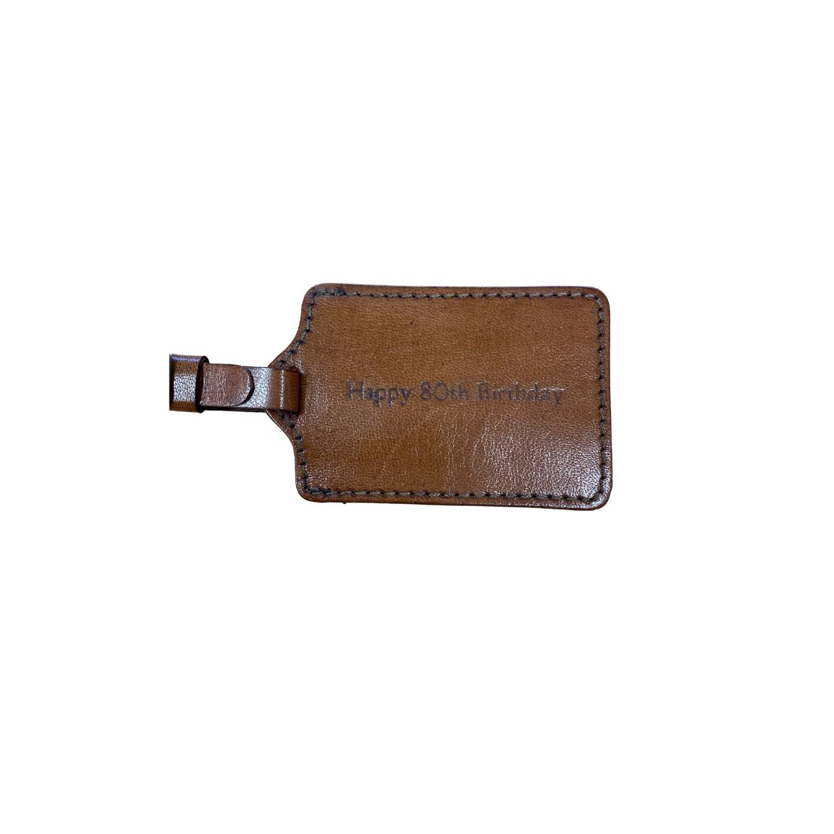 Personalised Seconds - Conker Brown Leather Luggage Tag