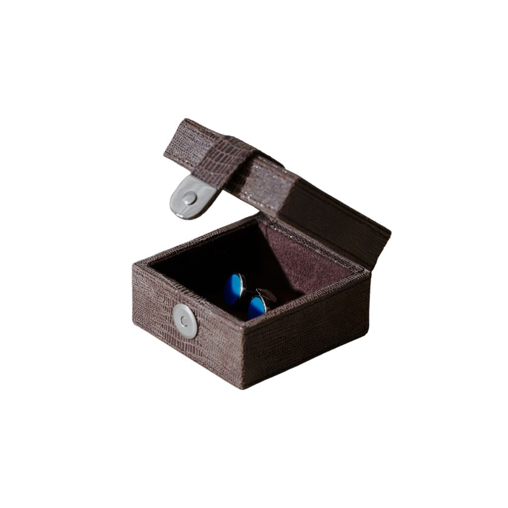Special Purchase - Square Chocolate Croc Leather Trinket Box