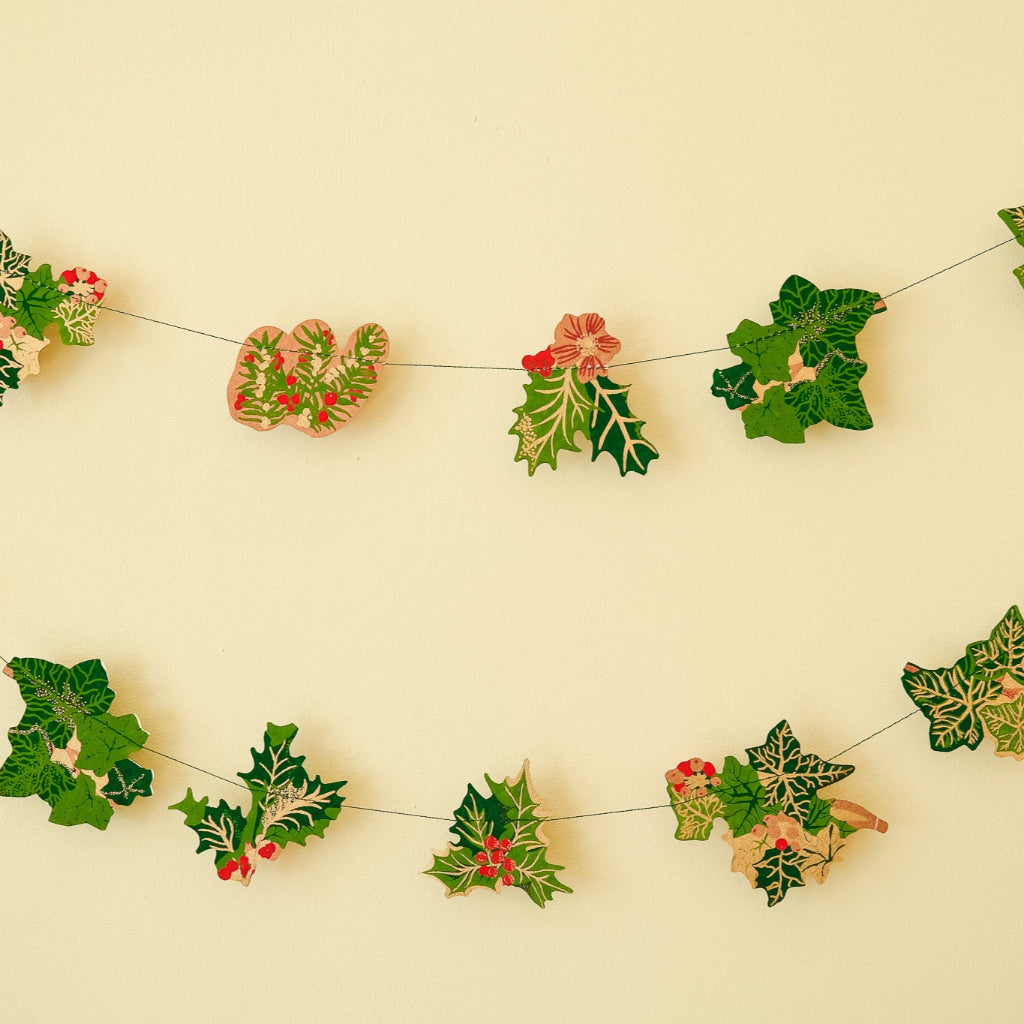 Holly and Ivy Sewn Garland
