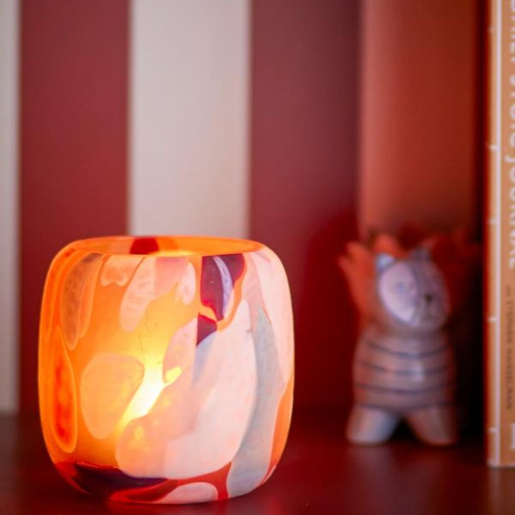Karan tea light holder lit up