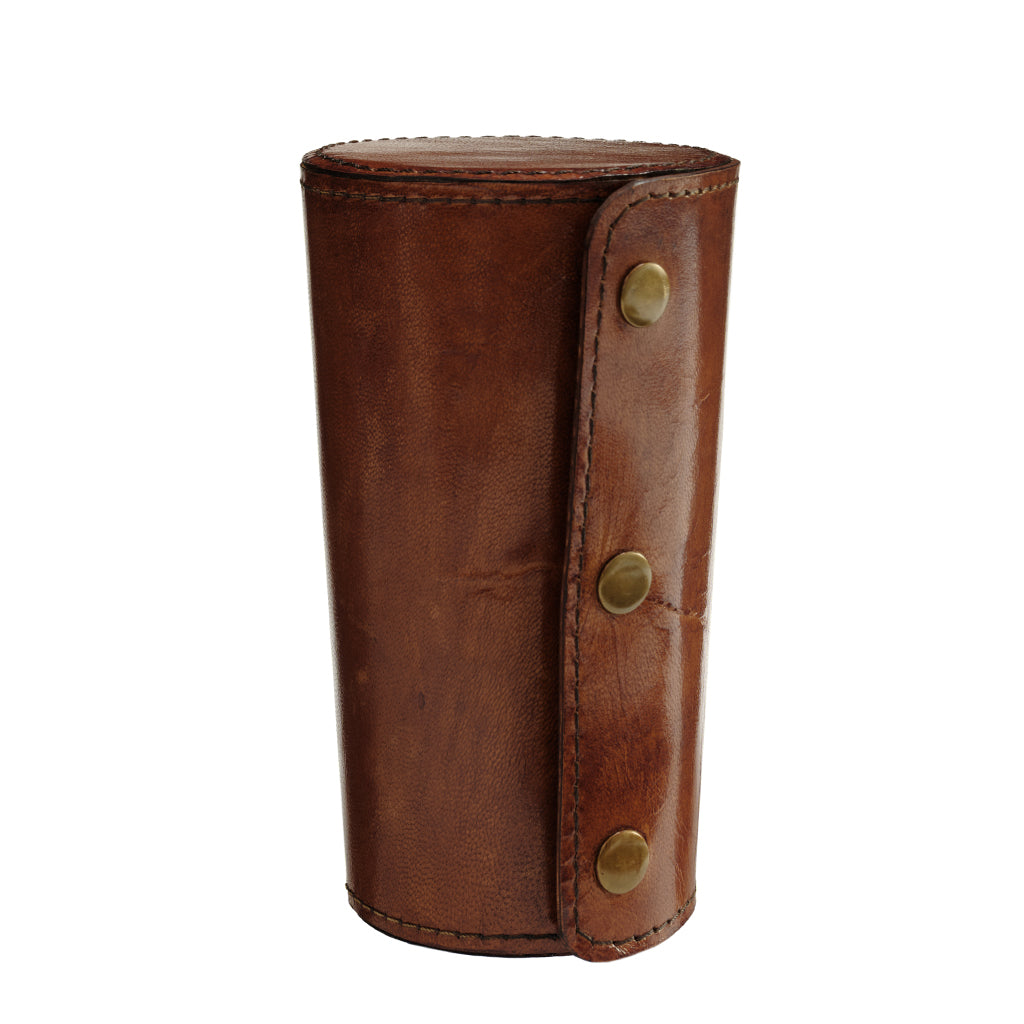 Stirrup cups in leather case