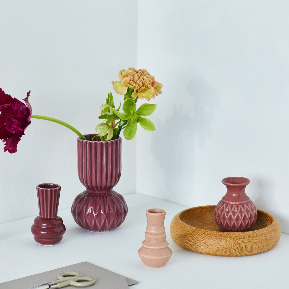 Samsurium Minibell - Set Of Three Vases - Rose