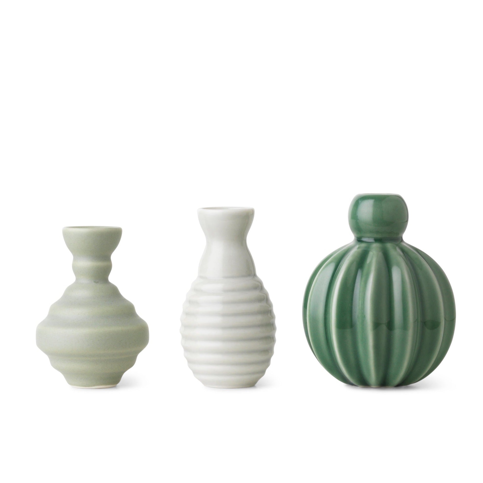 Samsurium Minibell - Set Of Three Vases - Green