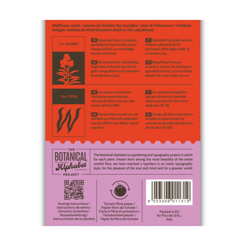 Botanical Alphabet Seed Packet - W