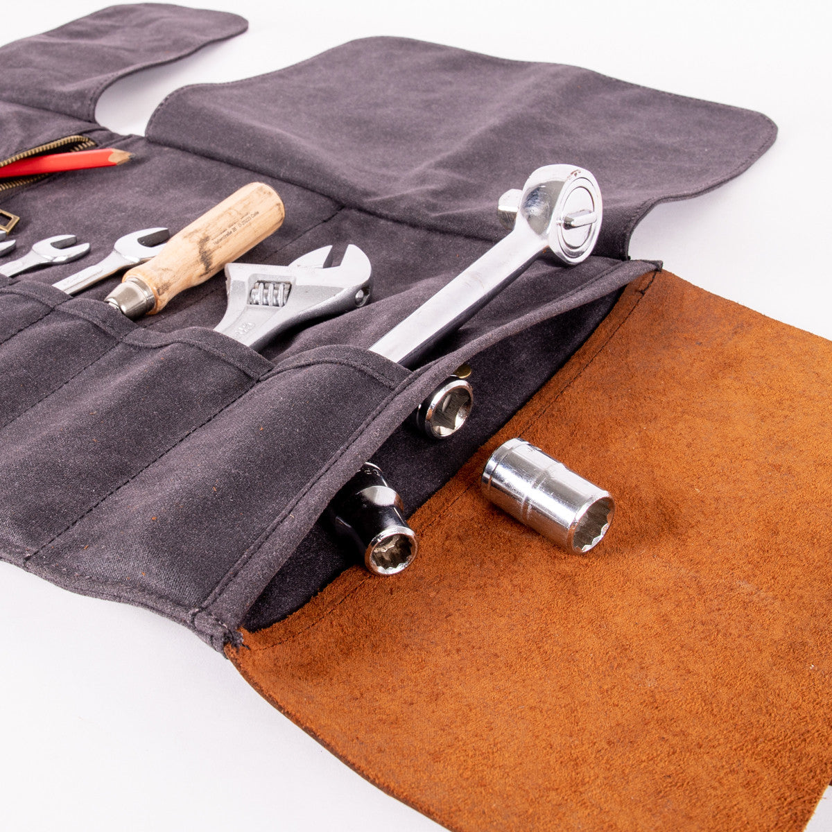 Waxed Canvas & Leather Tool Roll