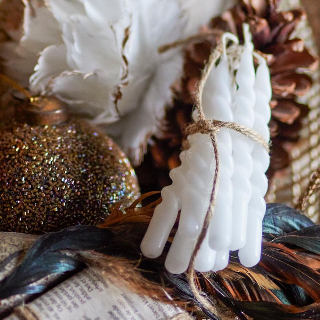 White Twist Candle - Set of 12