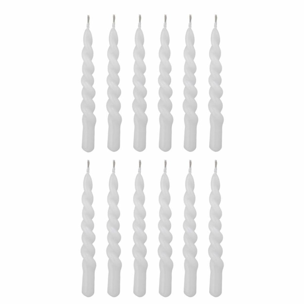 White Twist Candle - Set of 12