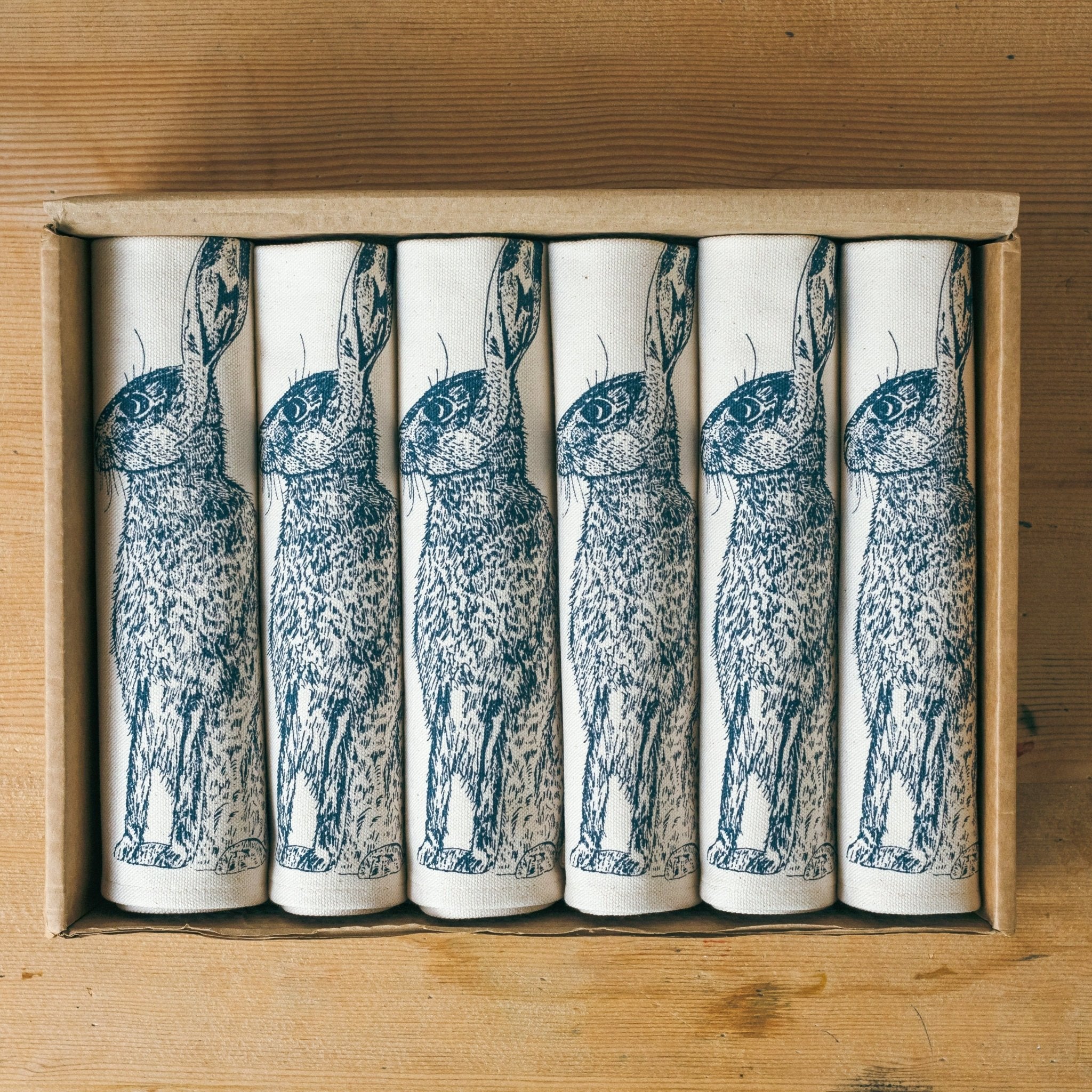 Cotton Napkins - Set of Six - Hare Design - Life of Riley