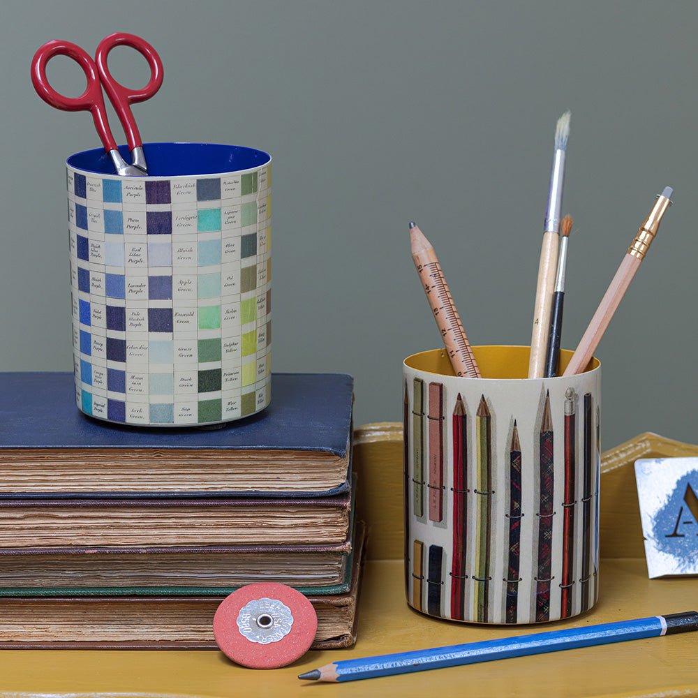 Enamel Pen Pot - Vintage Pencils and Chalks - Life of Riley