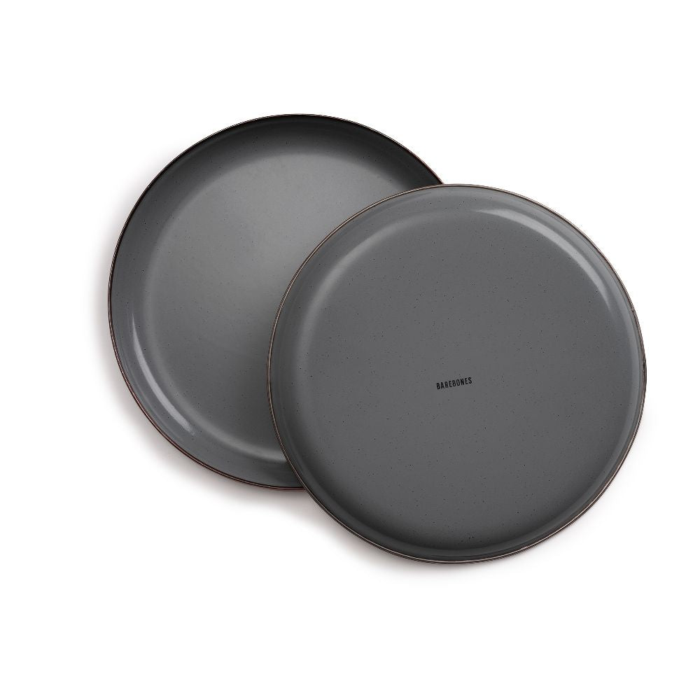 Enamel Plate Set In Slate Grey - Set Of Two Plates - Life of Riley