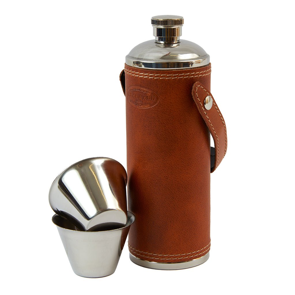 Leather Flask With Cups - Life of Riley