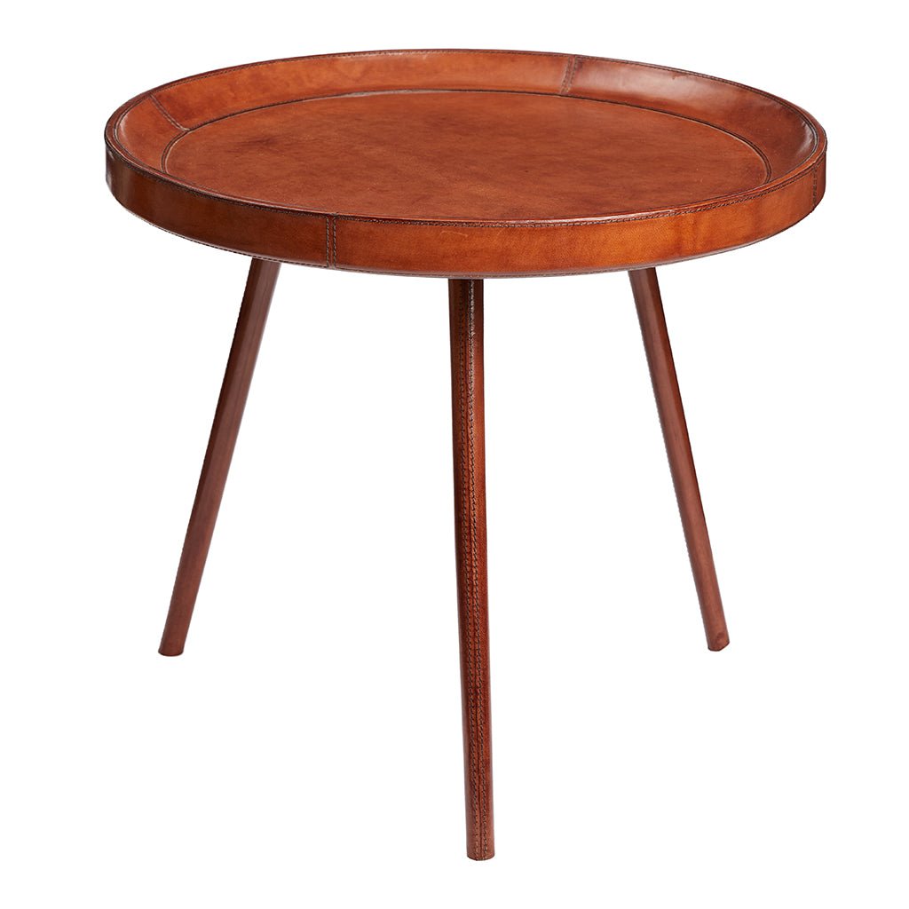 Leather Round Tripod Table - Life of Riley