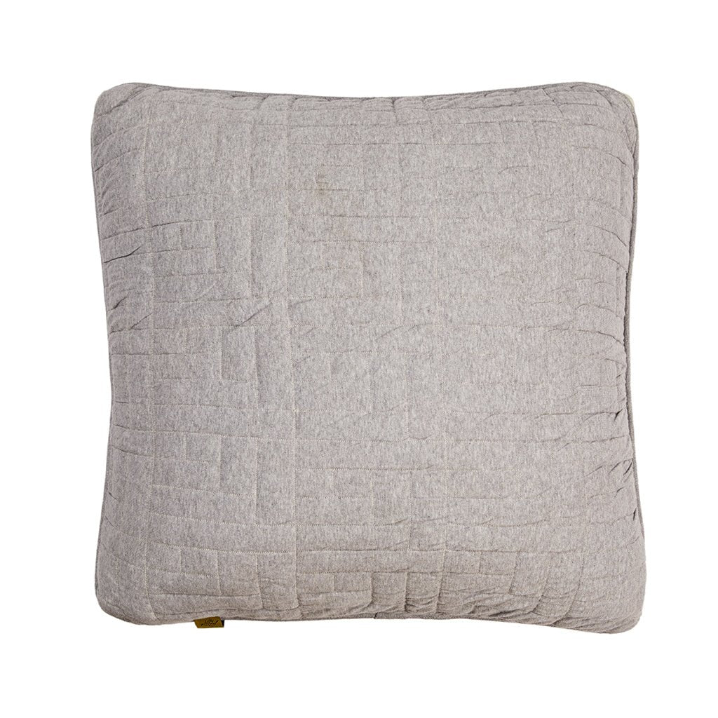 Quilted Cotton Cushion Cover - Cream / Grey - Life of Riley