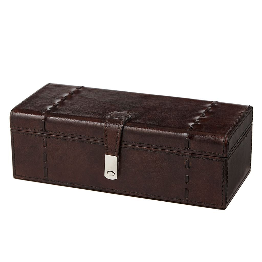 Seconds Leather Watch Box For Three Watches Dark Chocolate Brown - Life of Riley