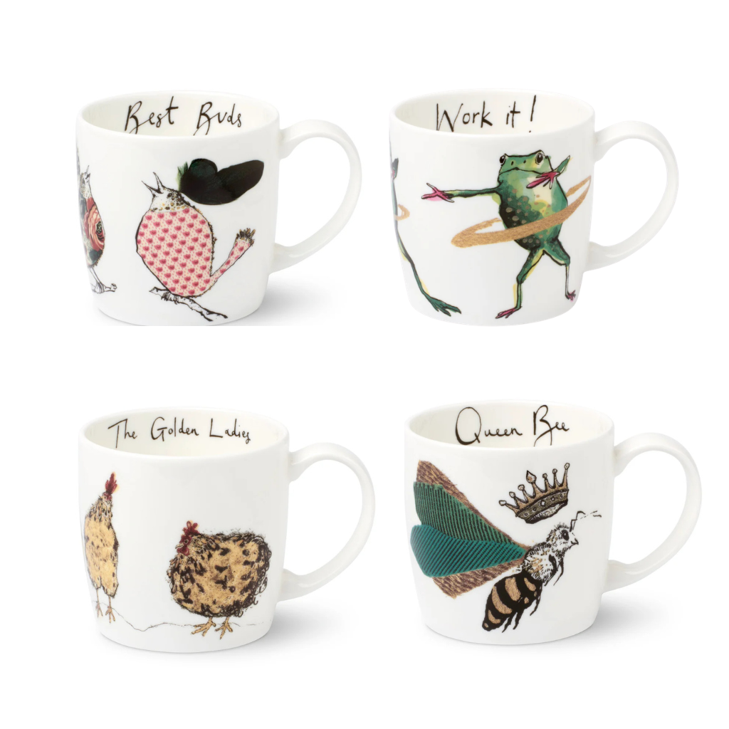 Set of 4 Mugs, 4 Designs