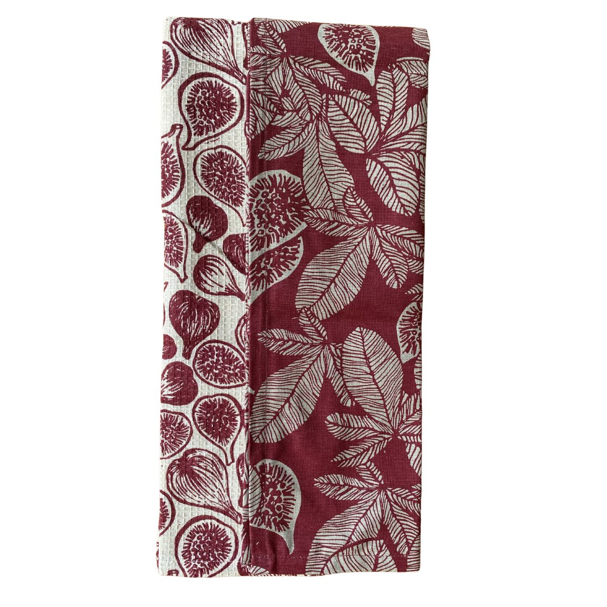 Tea Towel - Fig Tree Design Pack of Two - Ruby