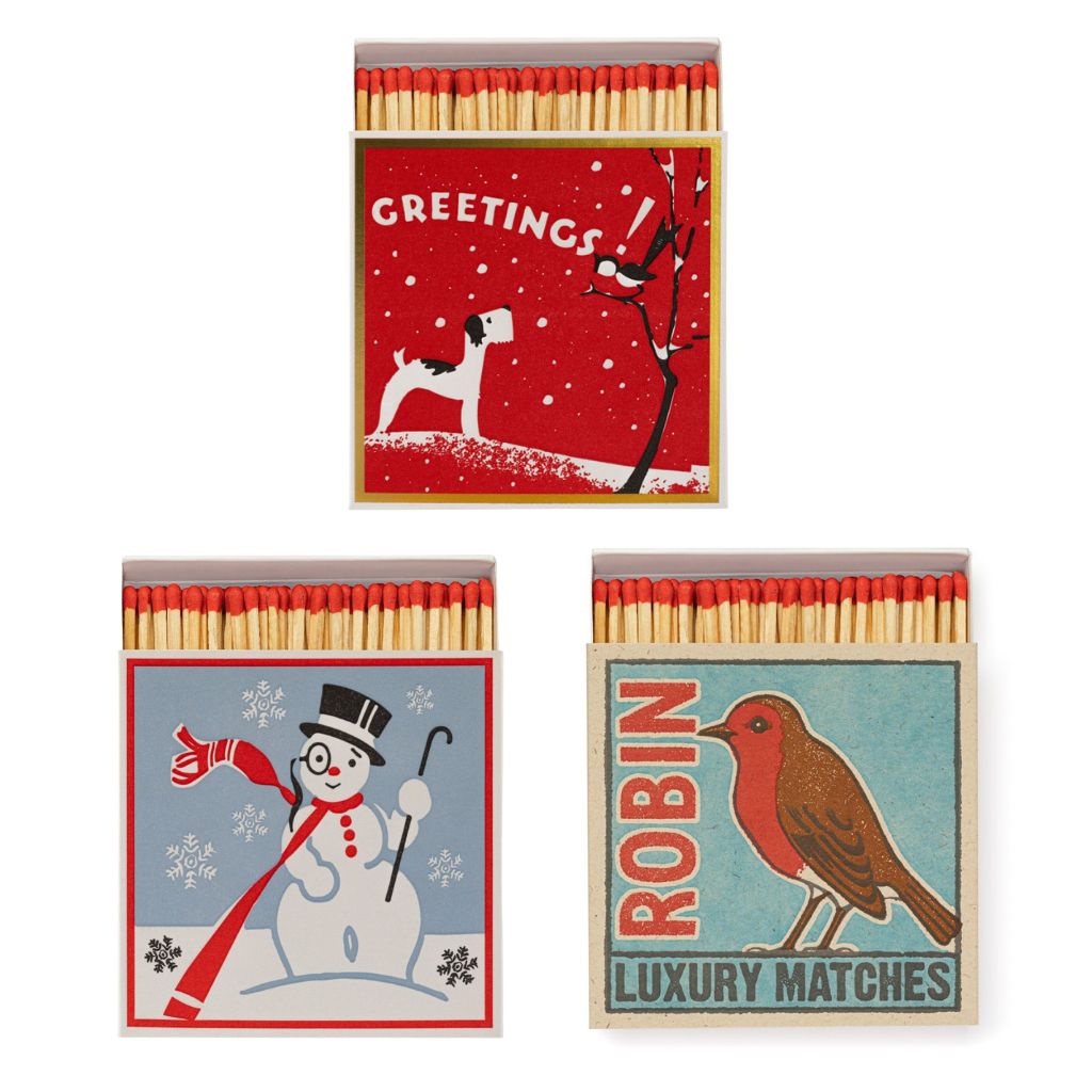 Set of Three Luxury Christmas Matches