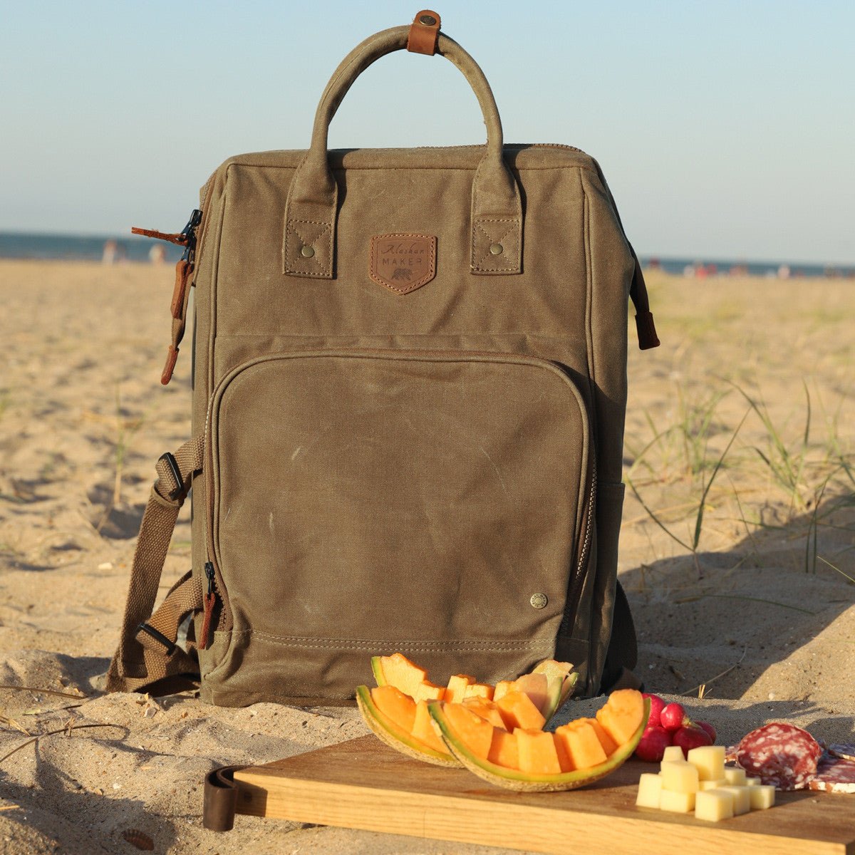 Waxed Canvas Picnic Backpack Cooler - Life of Riley