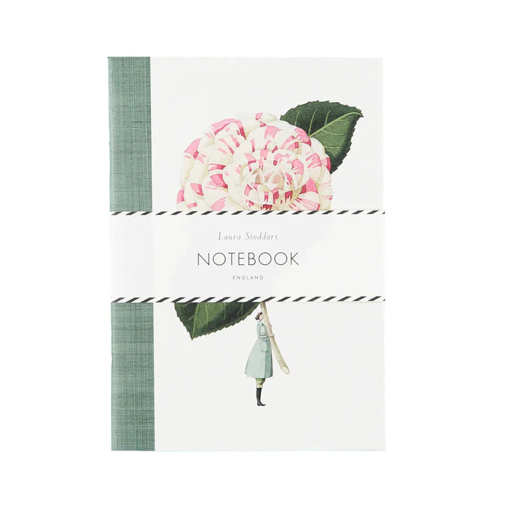 Laura Stoddart A5 slim notebook with Camellia flower in bloom on front