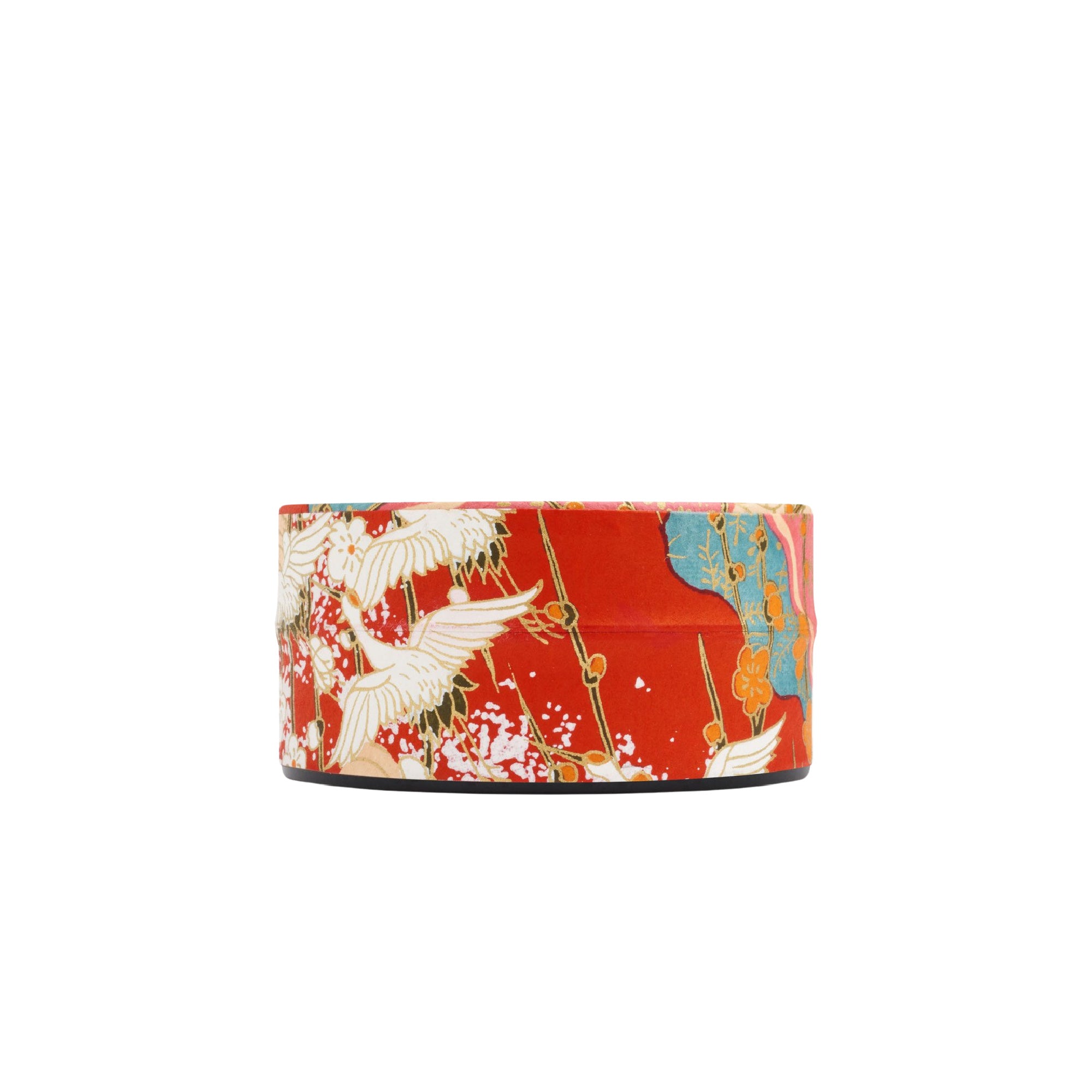 Keepsake tin with Crane pattern colour red