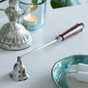 candle snuffer with leather handle