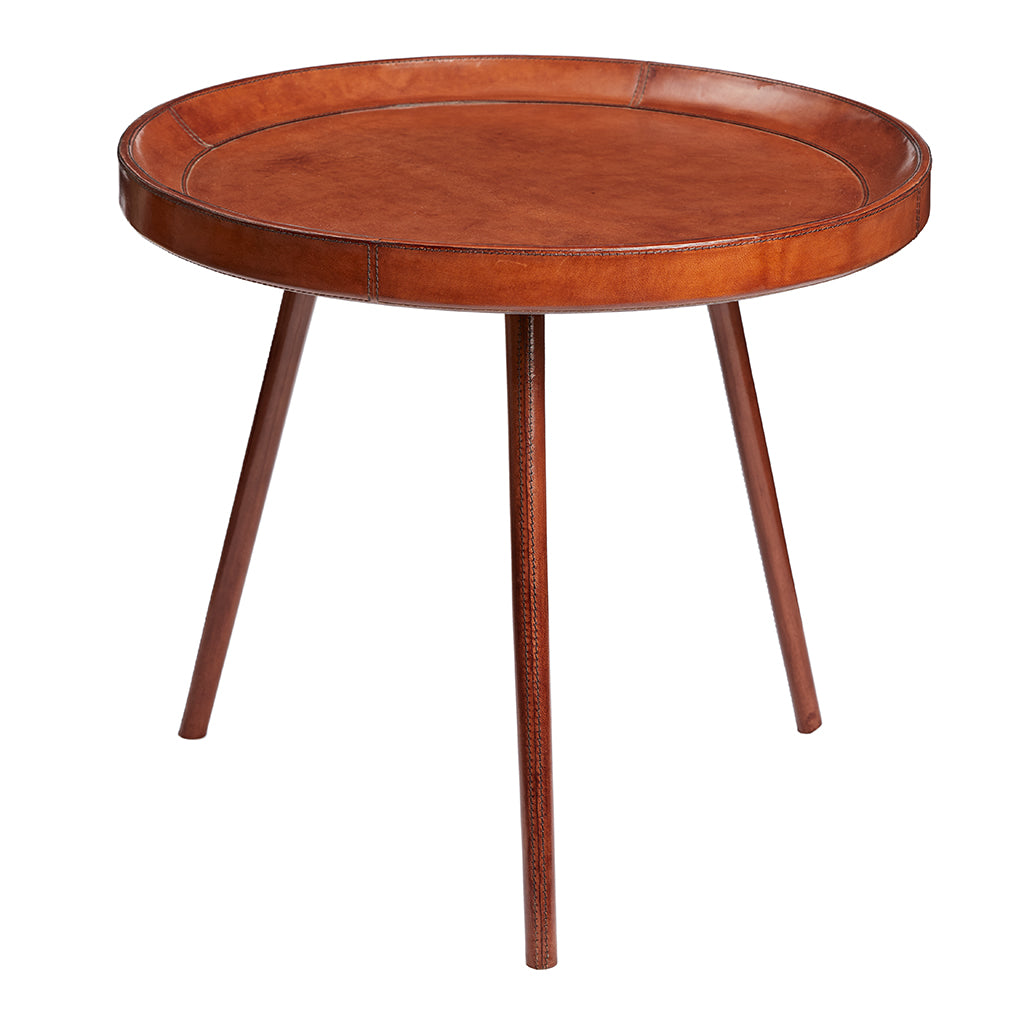 Leather round tripod table cut out 