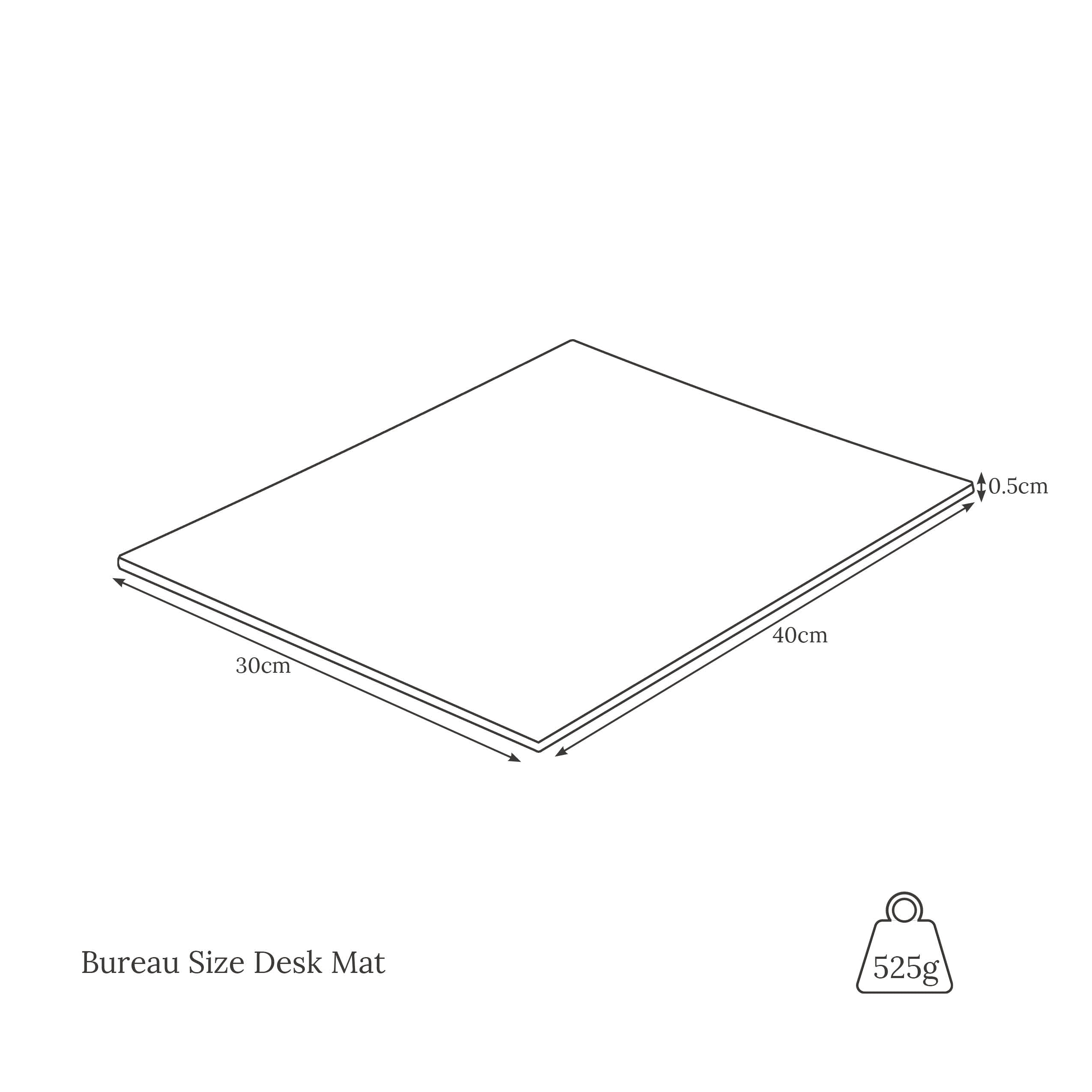 dimensions of leather bureau desk mat